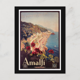 Amalfi, Italy  Vintage Travel Poster Postcard