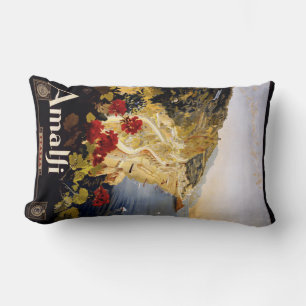 Amalfi Italy vintage travel throw pillow