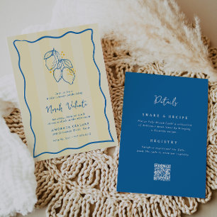 Amalfi Lemon All-in-One Handwritten Bridal Shower Invitation