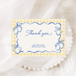 Amalfi Lemon Blue & Yellow Thank You Card