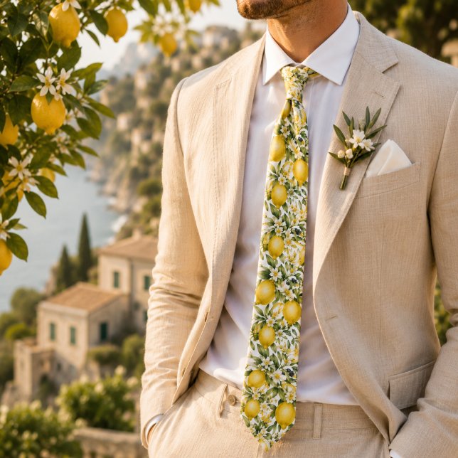 Amalfi Lemon Floral Wedding Tie (Creator Uploaded)