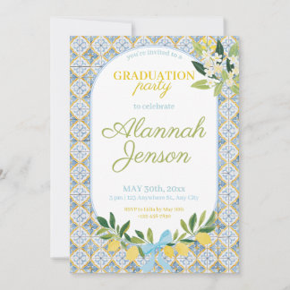 Amalfi Lemon Graduation Party  Invitation