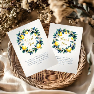 Amalfi Lemon Wreath Ciao Baby Baby Shower Thank You Card