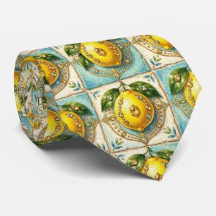 Amalfi Lemons Faux Silk Luxury Designer Style Tie