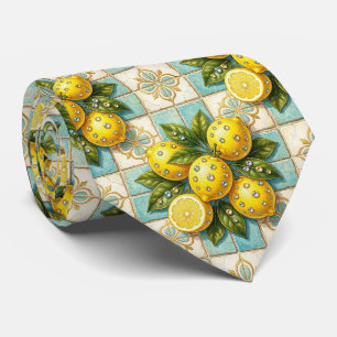 Amalfi Lemons Faux Silk Luxury Designer Style Tie
