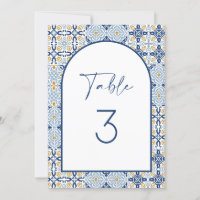 Amalfi Méditerranée Carrelage bleu Numéro de table