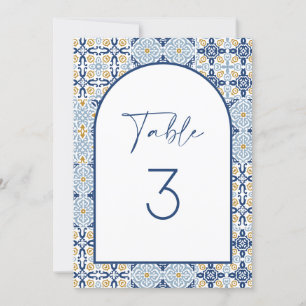 Amalfi Méditerranée Carrelage bleu Numéro de table