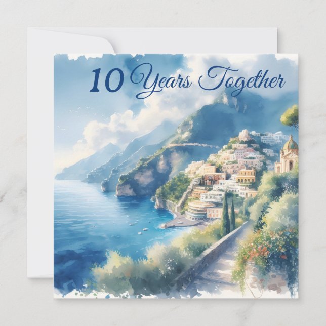 Amalfi Positano Romantic Travel Anniversary Gift Card (Front)
