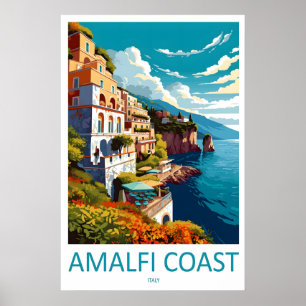 Amalfi Poster Travel Vintage Ski Park National