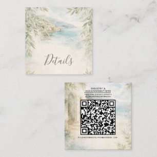 Amalfi Reverie - Mediterranean Coastal Wedding Square Business Card