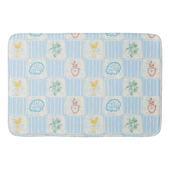 Amalfi style seamless pattern bath mat (Front)