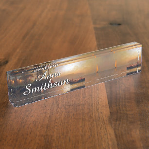 Amalfi Sunset Ocean Italy Boats Name Plate