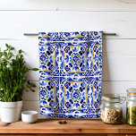 Amalfi Vietri Italian blue tiles Mediterranean Kitchen Towel<br><div class="desc">Amalfi Positano Vietri blue Majolica tiles kitchen towels,  Mediterranean themed blue white and yellow tiles kitchen towels gifts for her home decor gifts</div>
