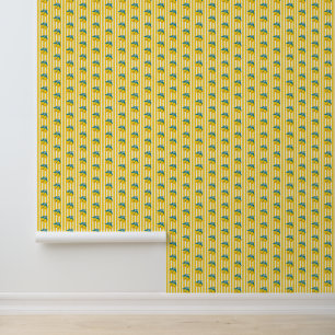 Amalfi Yellow Lemons Mediterranean Gingham Yellow Wallpaper