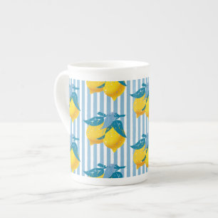 Amalfi Yellow Lemons Mediterranean Style Bone China Mug