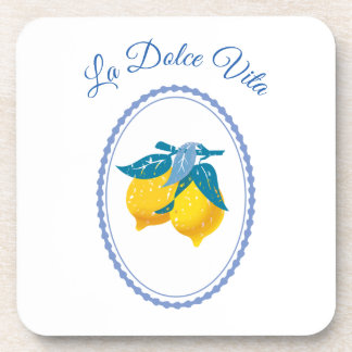 Amalfi Yellow Lemons Mediterranean Style Coaster