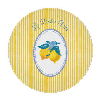 Amalfi Yellow Lemons Mediterranean Style Cutting Board