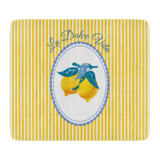 Amalfi Yellow Lemons Mediterranean Style Cutting Board