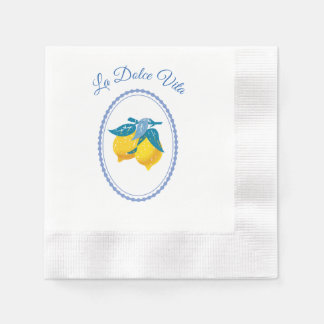 Amalfi Yellow Lemons Mediterranean Style Napkin