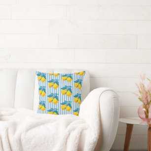 Amalfi Yellow Lemons Mediterranean Style Throw Pillow
