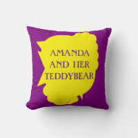 Amanda and her teddybear motif on purple yellow