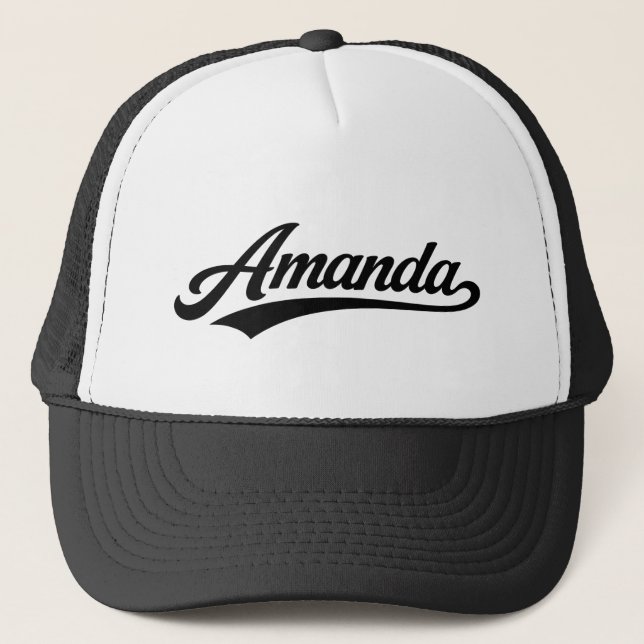 Amanda name first last family gifts trucker hat (Front)
