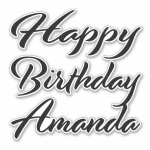 Amanda name first name black Sticker birthday