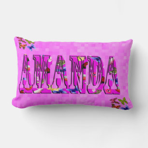 Amanda Name Logo, Lumbar Pillow