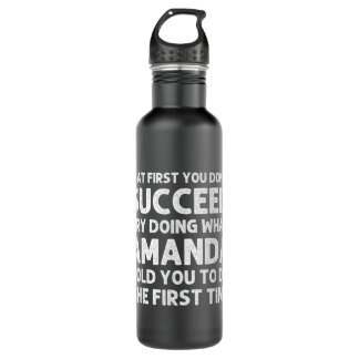 AMANDA Name Personalized Birthday Funny Christmas  710 Ml Water Bottle