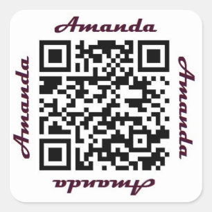Amanda QR Code Personalized NAME Sticker