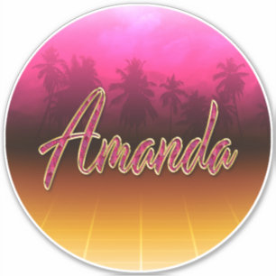 Amanda Vorname Name golden pink Aufkleber Sticker