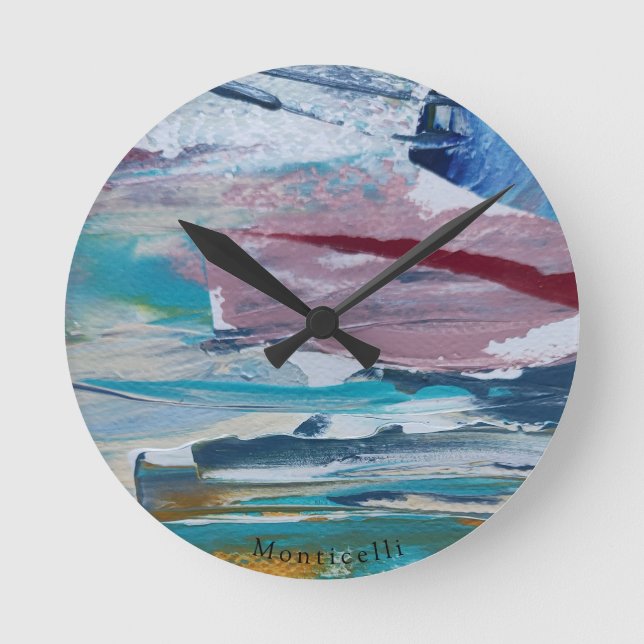 Amanecer rosado  Monticelli Art Round Clock (Front)