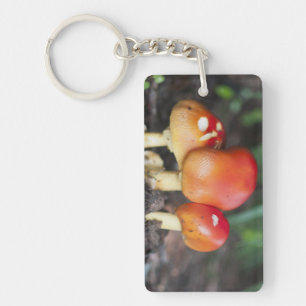 Amanita family mushroom keychain