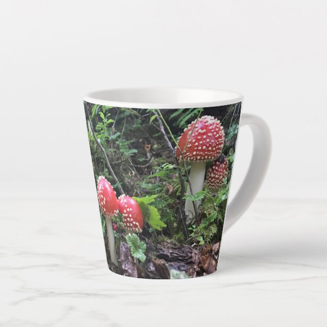 Amanita Muscaria Mushrooms - 12 oz. Latte Mug (Right Angle)