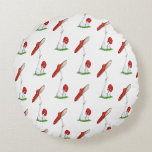 Amanita muscaria round pillow