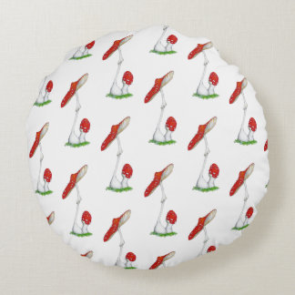 Amanita muscaria round pillow