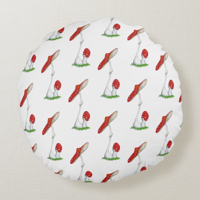 Amanita muscaria round pillow (Back)