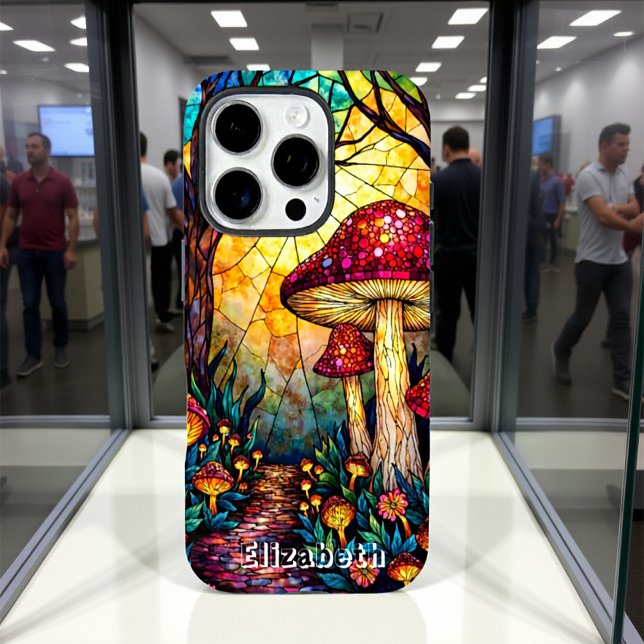 Amanita Muscaria Stained Glass Forest Case-Mate iPhone Case (Creator Uploaded)