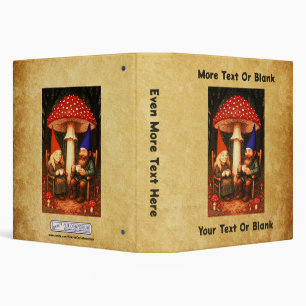 Amanita Mushroom and Gnomes Binder