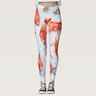 Amano Shrimp Watercolor Colorful Pattern Leggings