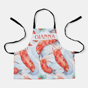 Amano Shrimp Watercolor Colourful Pattern Apron