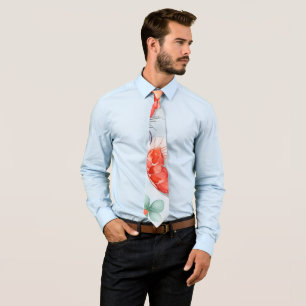 Amano Shrimp Watercolor Colourful Pattern Tie