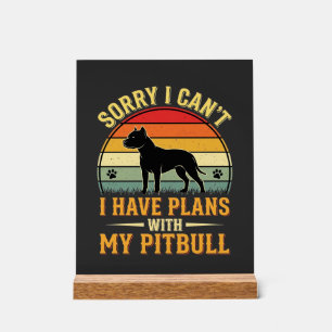 Amant de Chien de Crépuscule Vintage Plans Pitbull