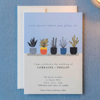 Amant plante de maison brillant faire-part de mari