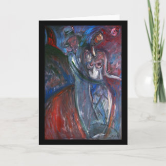 Amants de la nuit - carte de voeux originale d'art