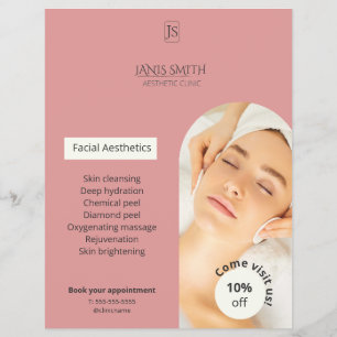 Amara Elegant Dusty Rose Aesthetic Clinic Sticke Flyer