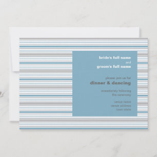 Amara Stripe Cornflower Wedding Reception Invite