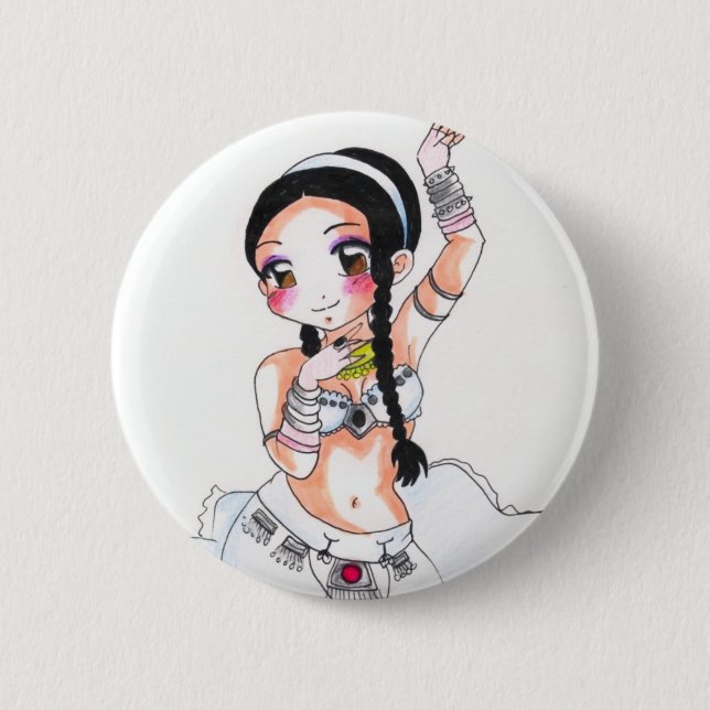 Amaranth Chesire 2 Inch Round Button (Front)