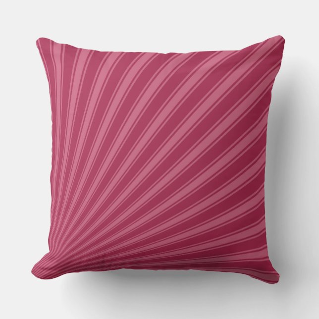 Amaranth deep purple Colour Stripe Funky Pattern Throw Pillow (Front)