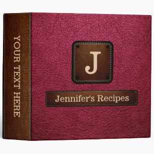 Amaranth deep purple Elegant Recipe Leather Look Binder